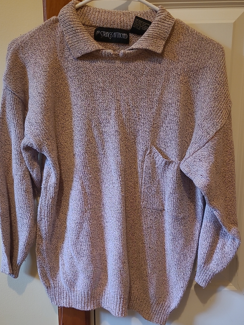 Lavender Collared Pocket Sweater - Women's